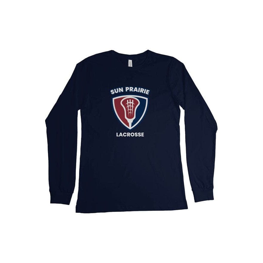 Sun Prairie Youth Lacrosse Adult Cotton Long Sleeve T-Shirt Signature Lacrosse