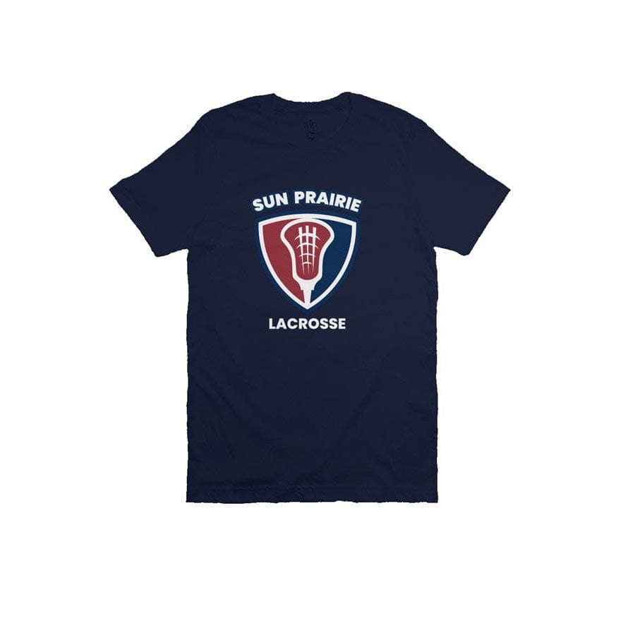 Sun Prairie Youth Lacrosse Adult Cotton Short Sleeve T-Shirt Signature Lacrosse