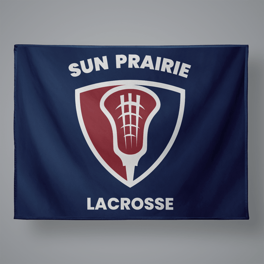 Sun Prairie Youth Lacrosse Large Plush Throw Blanket Signature Lacrosse