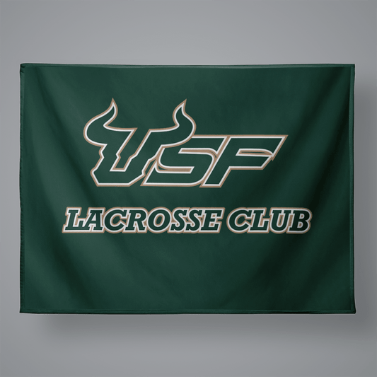 USF Men's Lacrosse Club Large Plush Throw Blanket Signature Lacrosse