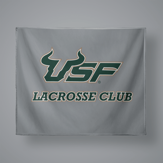 USF Men's Lacrosse Club Small Plush Throw Blanket Signature Lacrosse