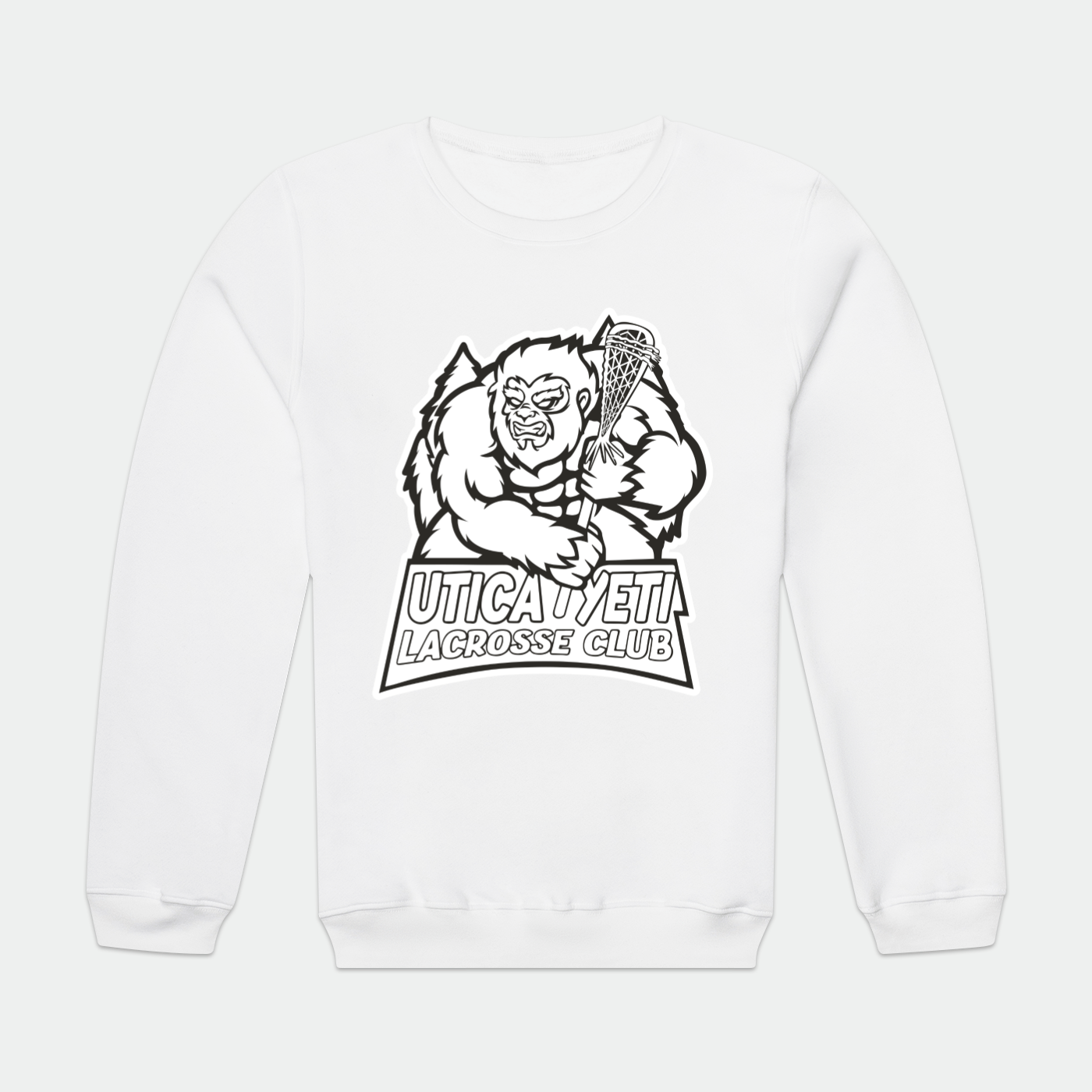 Utica Yeti Lacrosse Club  Mens Crewneck Sweatshirt Signature Lacrosse