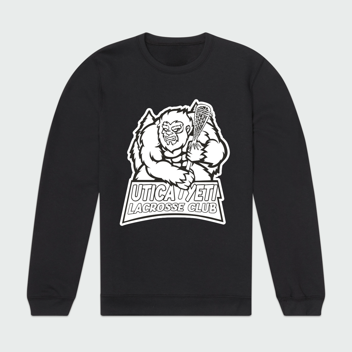 Utica Yeti Lacrosse Club  Mens Crewneck Sweatshirt Signature Lacrosse