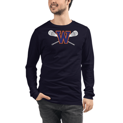 Walpole Youth Lacrosse  Adult Premium Long Sleeve T -Shirt Signature Lacrosse