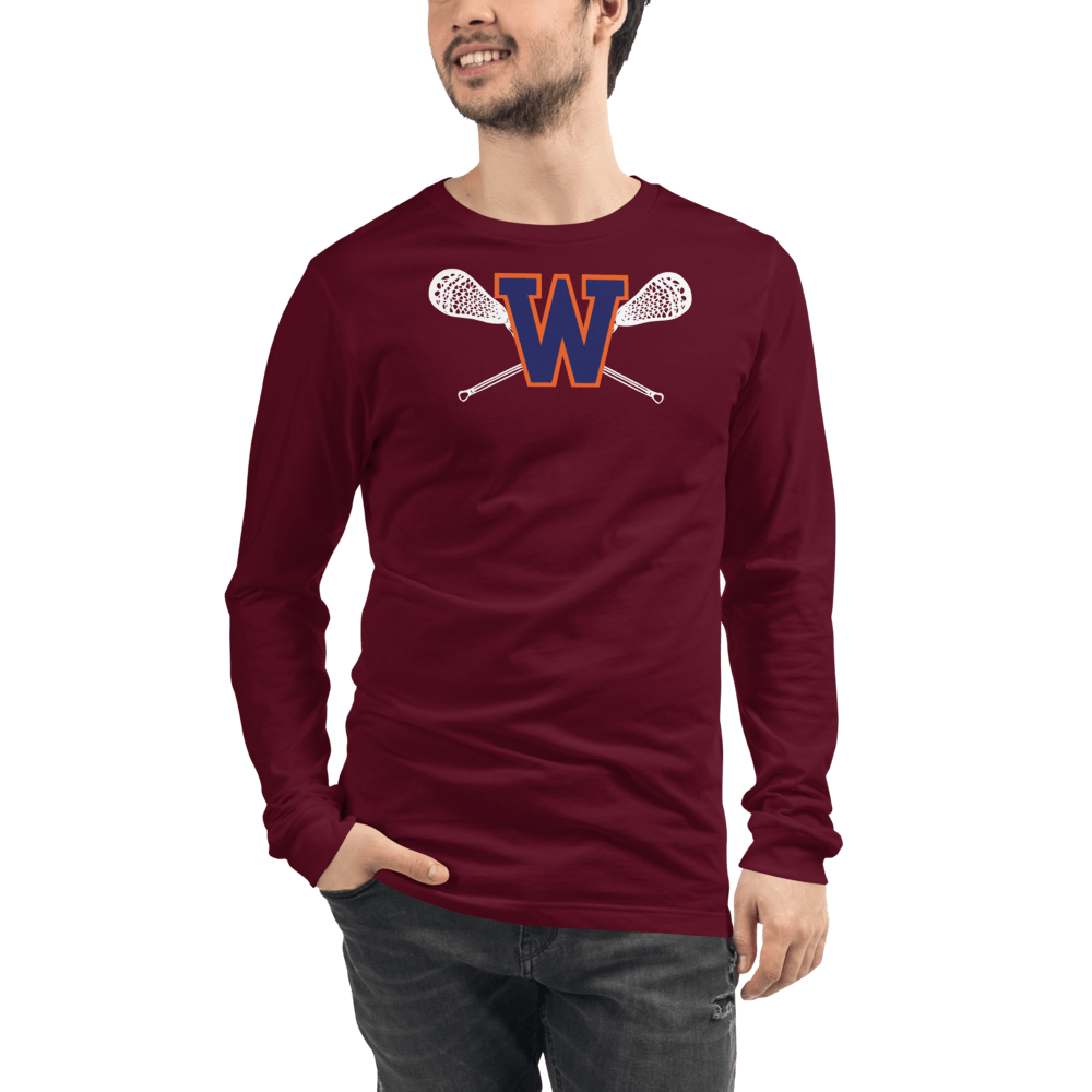 Walpole Youth Lacrosse  Adult Premium Long Sleeve T -Shirt Signature Lacrosse