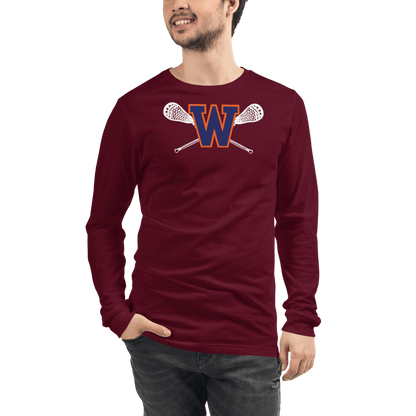 Walpole Youth Lacrosse  Adult Premium Long Sleeve T -Shirt Signature Lacrosse