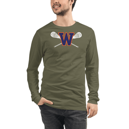 Walpole Youth Lacrosse  Adult Premium Long Sleeve T -Shirt Signature Lacrosse