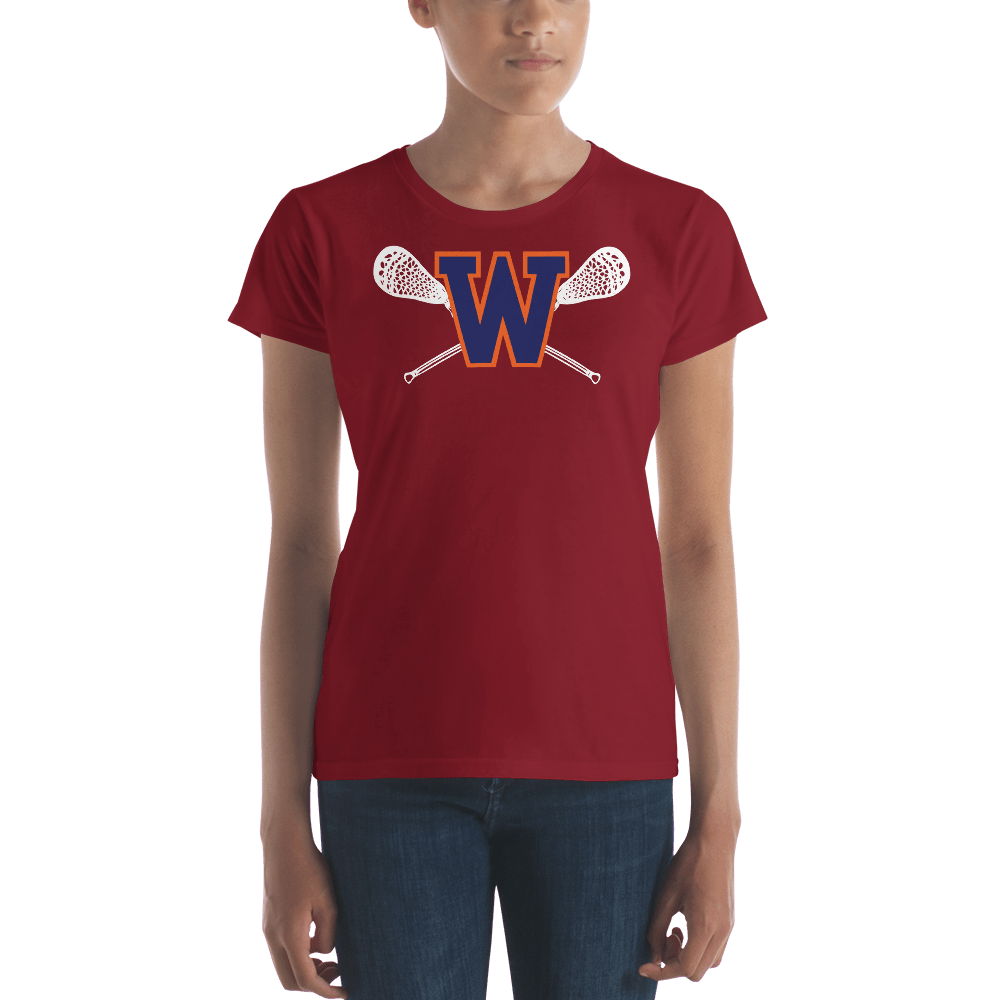 Walpole Youth Lacrosse Ladies Fitted Cotton Tee Signature Lacrosse