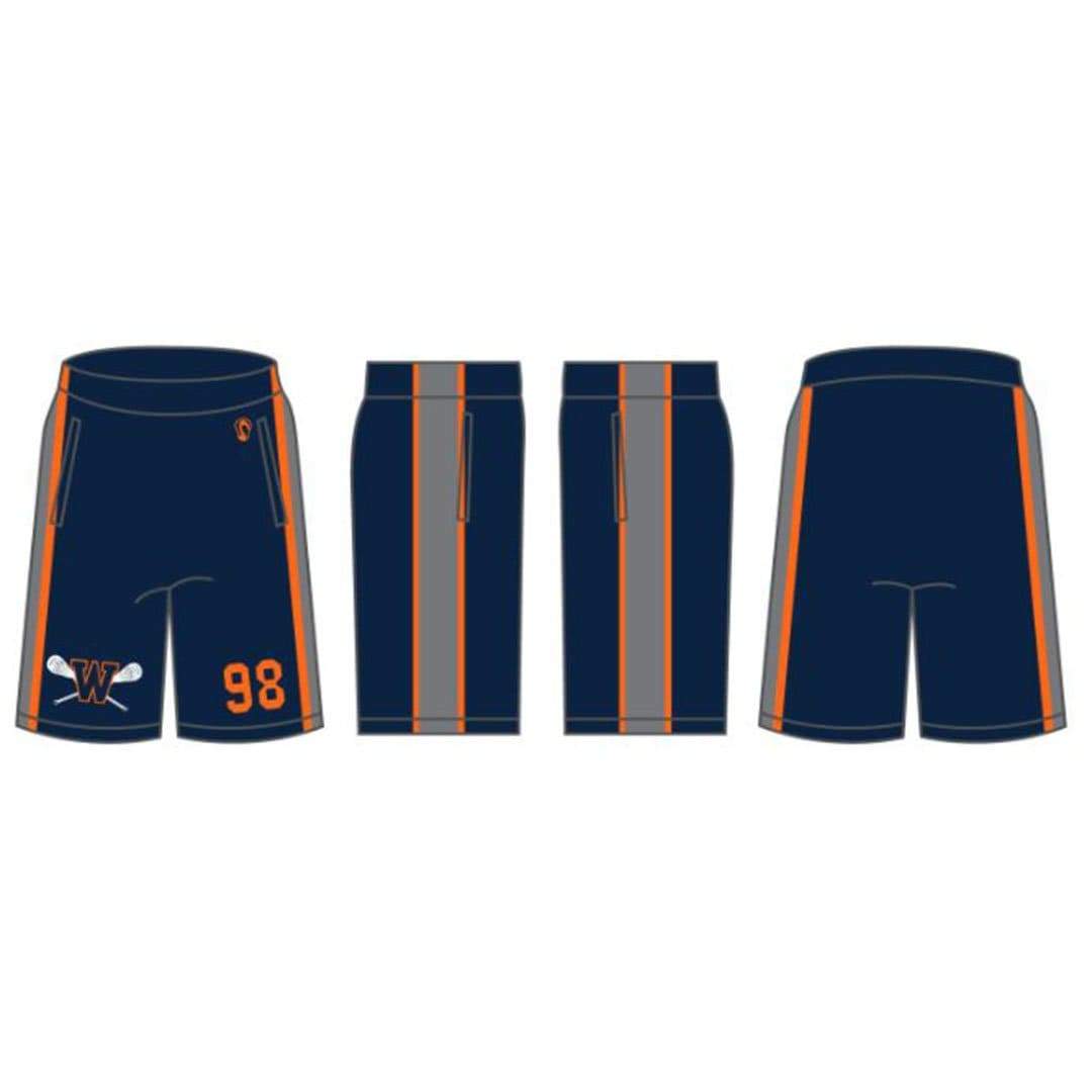 Walpole Youth Lacrosse Men's Performance Game Shorts (Sold Seperately):Grade 1 Signature Lacrosse