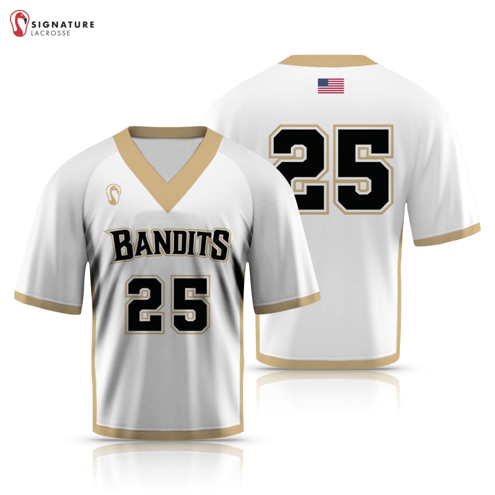 West Billings Bandits Signature Men's Elite Lacrosse 4 Piece Set (2 Short Sleeve HS/NCAA Jersey, shorts, shirt) Signature Lacrosse