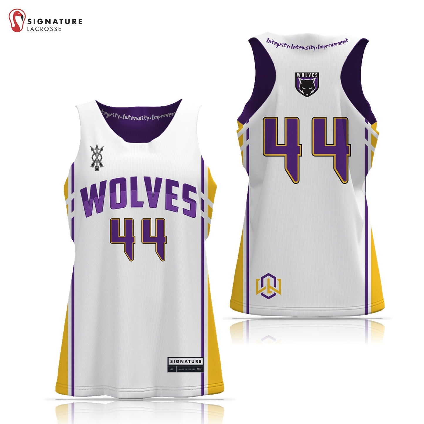 Wolves Lacrosse Club Girl's Player Reversible Game Pinnie Signature Lacrosse