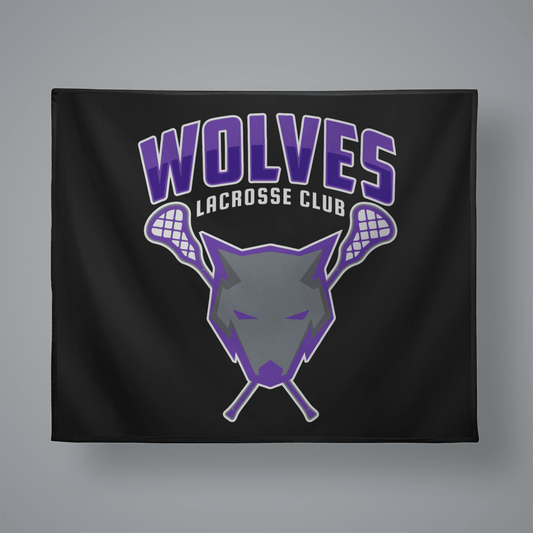 Wolves Lacrosse Club Small Plush Throw Blanket Signature Lacrosse